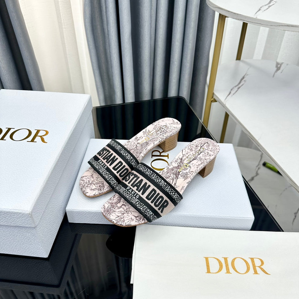 DIOR CD Mule Dway Heeled Slide 45mm Style 39