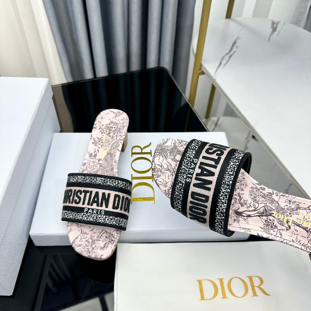 DIOR CD Mule Dway Heeled Slide 45mm Style 39