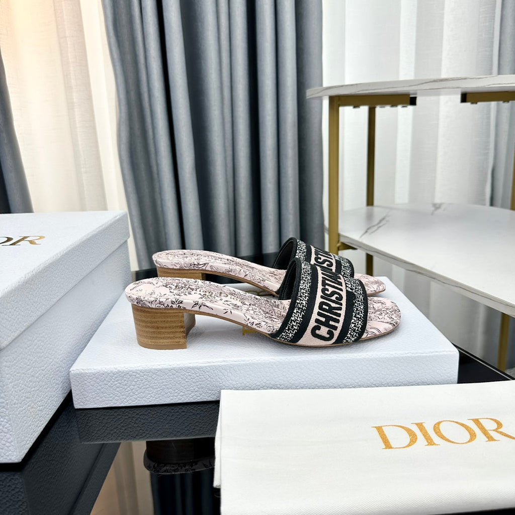 DIOR CD Mule Dway Heeled Slide 45mm Style 39