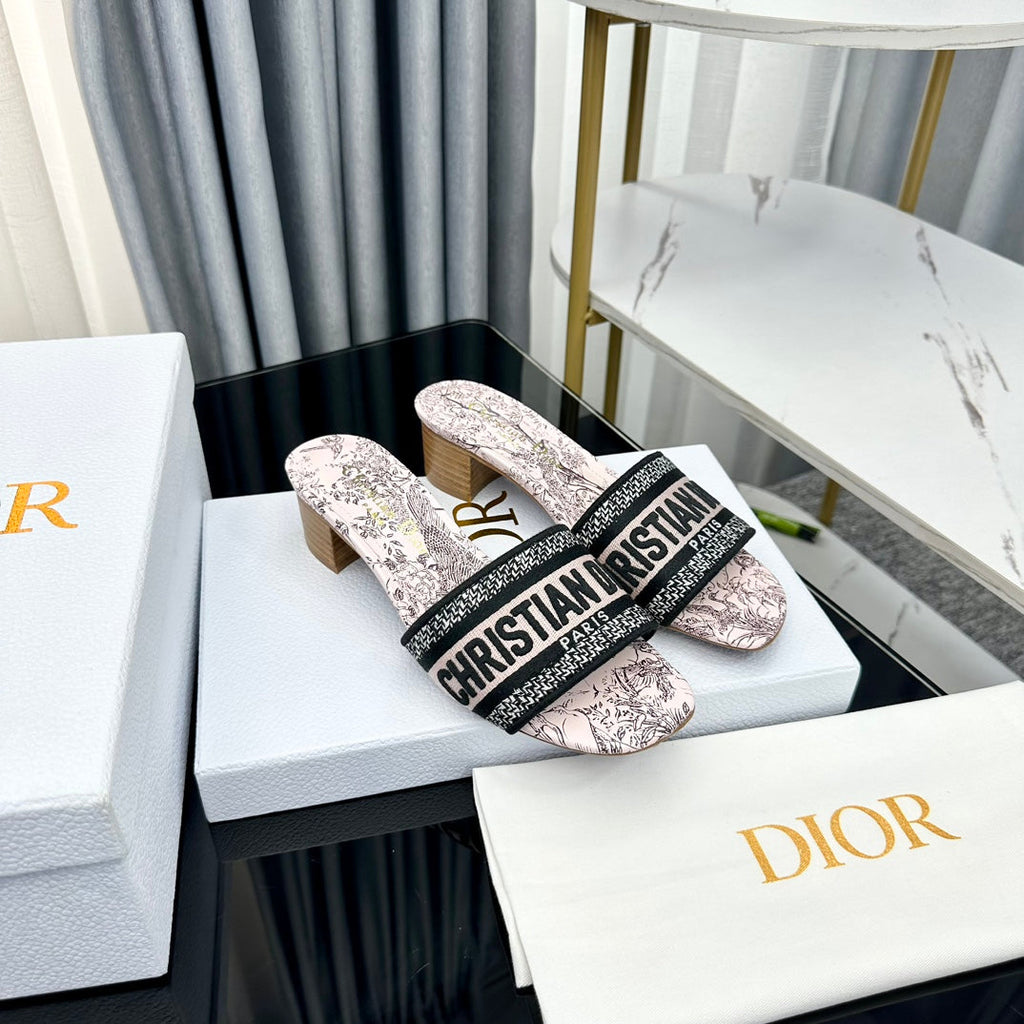 DIOR CD Mule Dway Heeled Slide 45mm Style 39