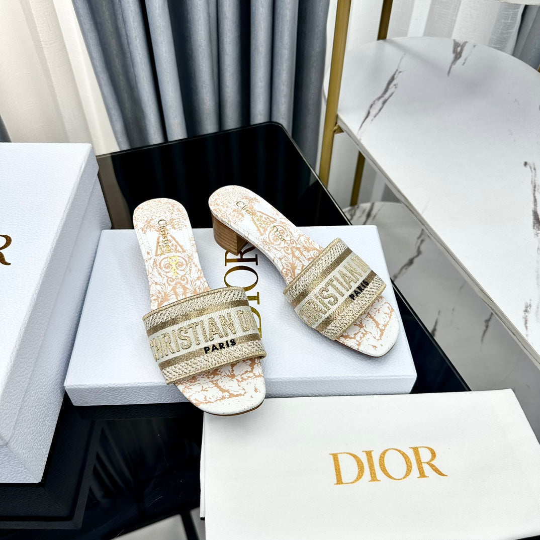 DIOR CD Mule Dway Heeled Slide 45mm Style 86