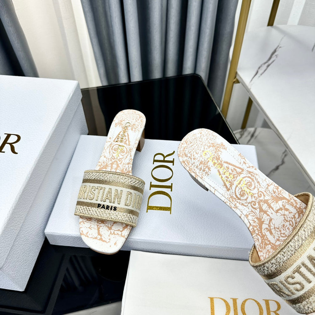 DIOR CD Mule Dway Heeled Slide 45mm Style 86