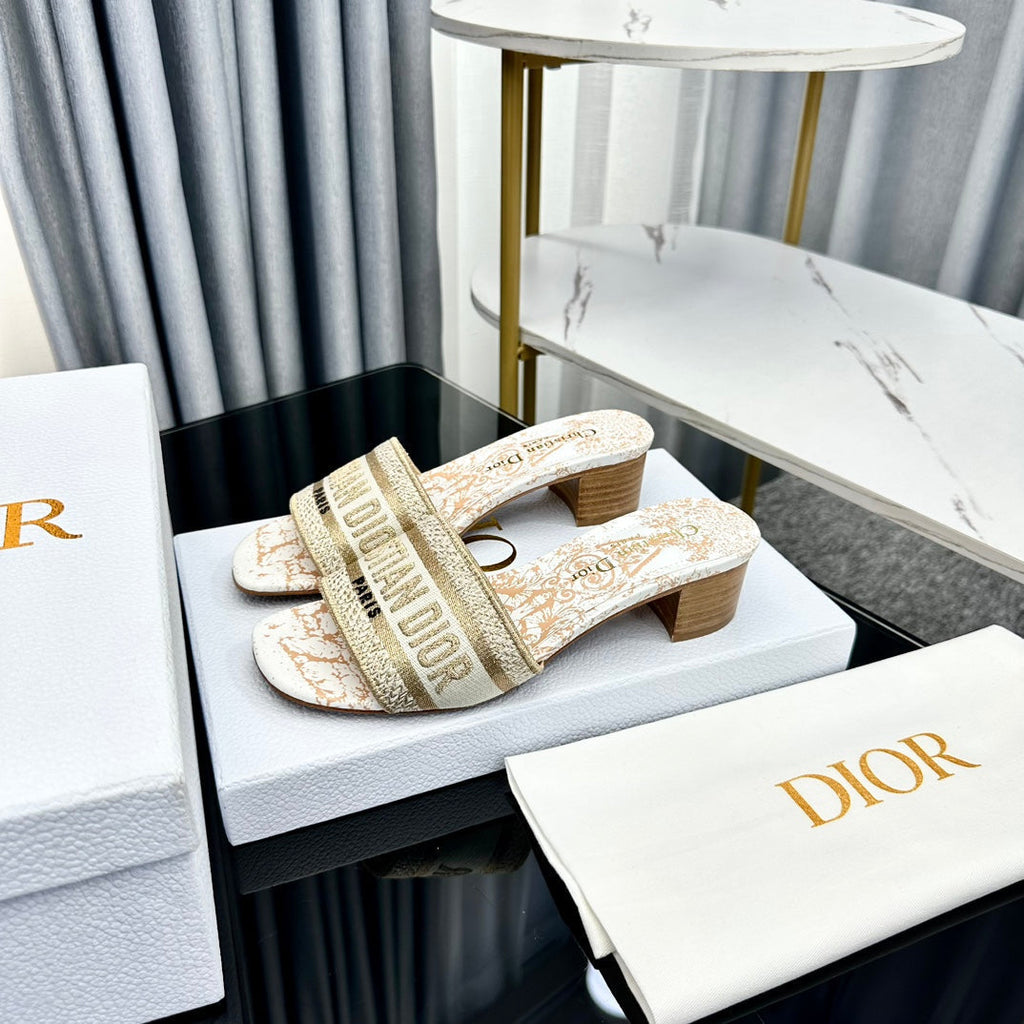 DIOR CD Mule Dway Heeled Slide 45mm Style 86