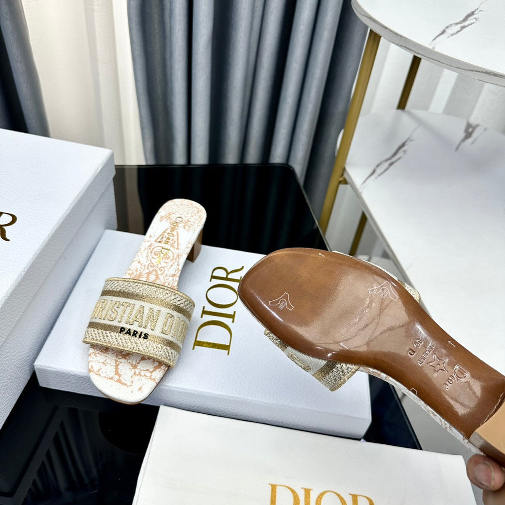 DIOR CD Mule Dway Heeled Slide 45mm Style 86