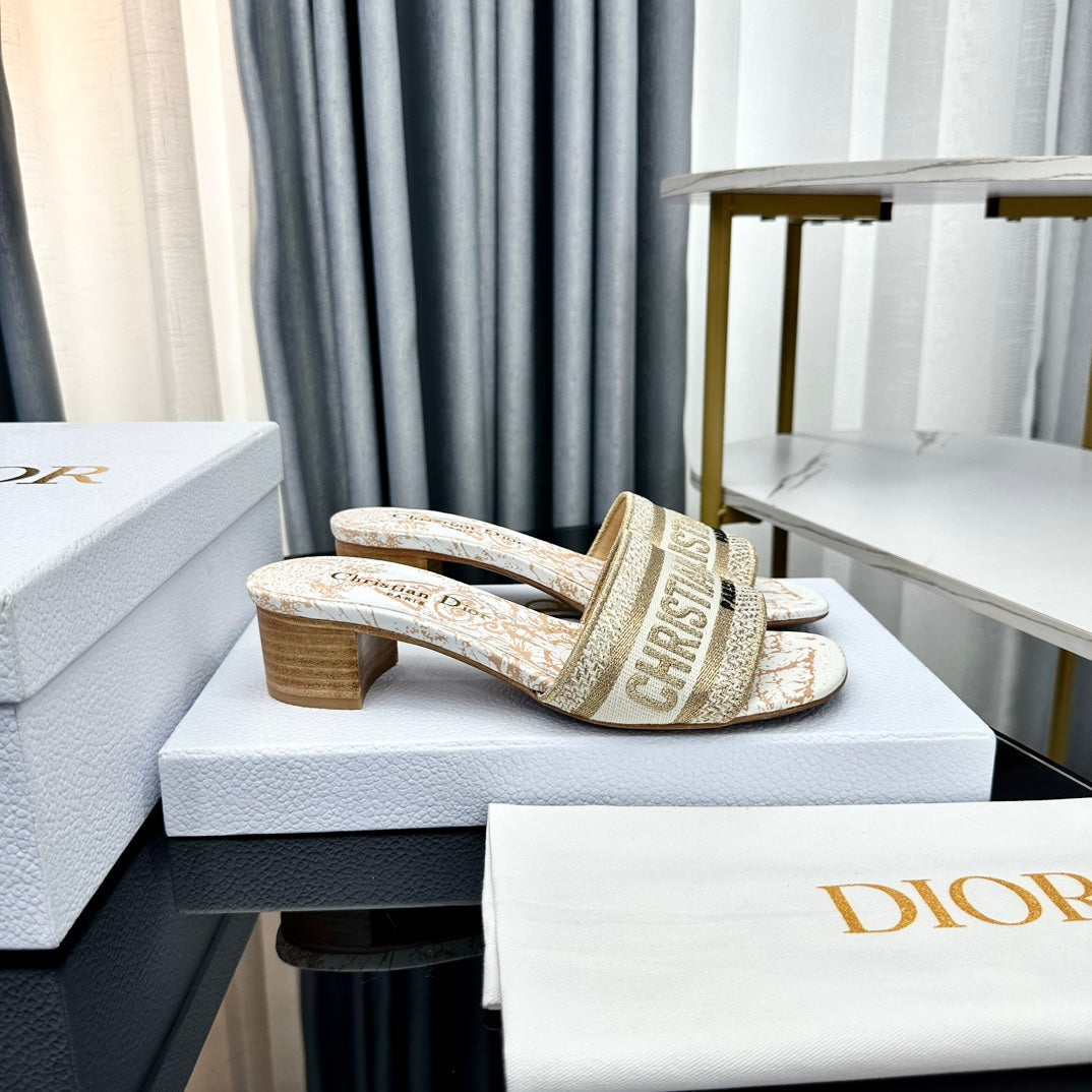 DIOR CD Mule Dway Heeled Slide 45mm Style 86