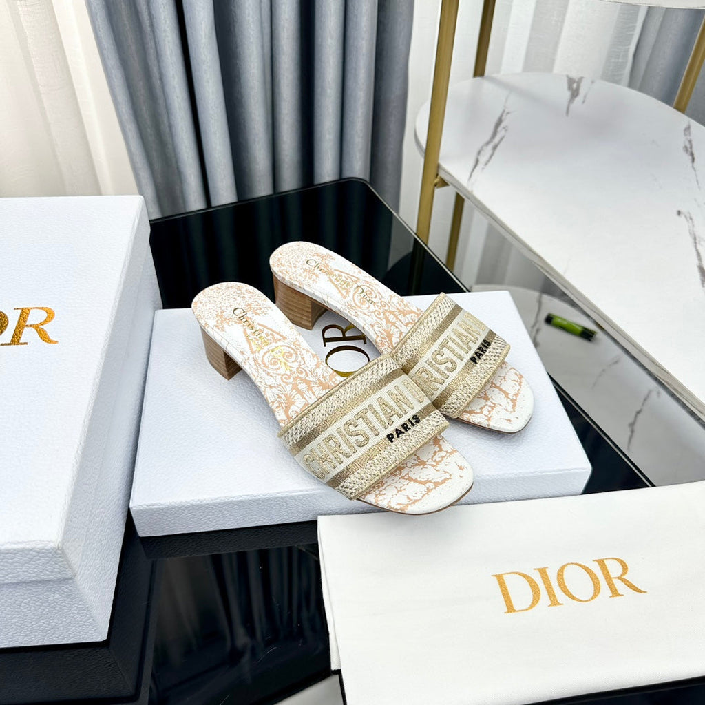 DIOR CD Mule Dway Heeled Slide 45mm Style 86
