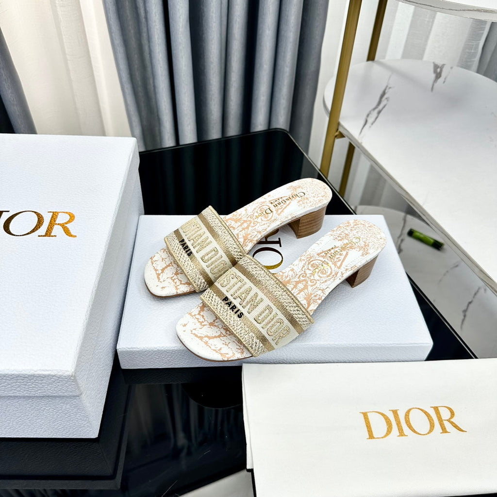DIOR CD Mule Dway Heeled Slide 45mm Style 86