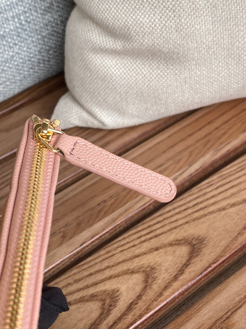 CHANEL CLASSIC SMALL 15 ZIPPED POUCH IN LIGHT PINK GRAINED CALFSKIN