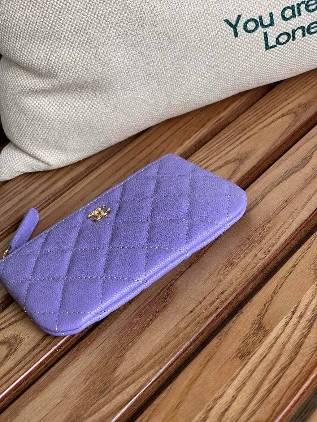 CHANEL CLASSIC SMALL 15 ZIPPED POUCH IN AMETHYST PURPLE GRAINED CALFSKIN