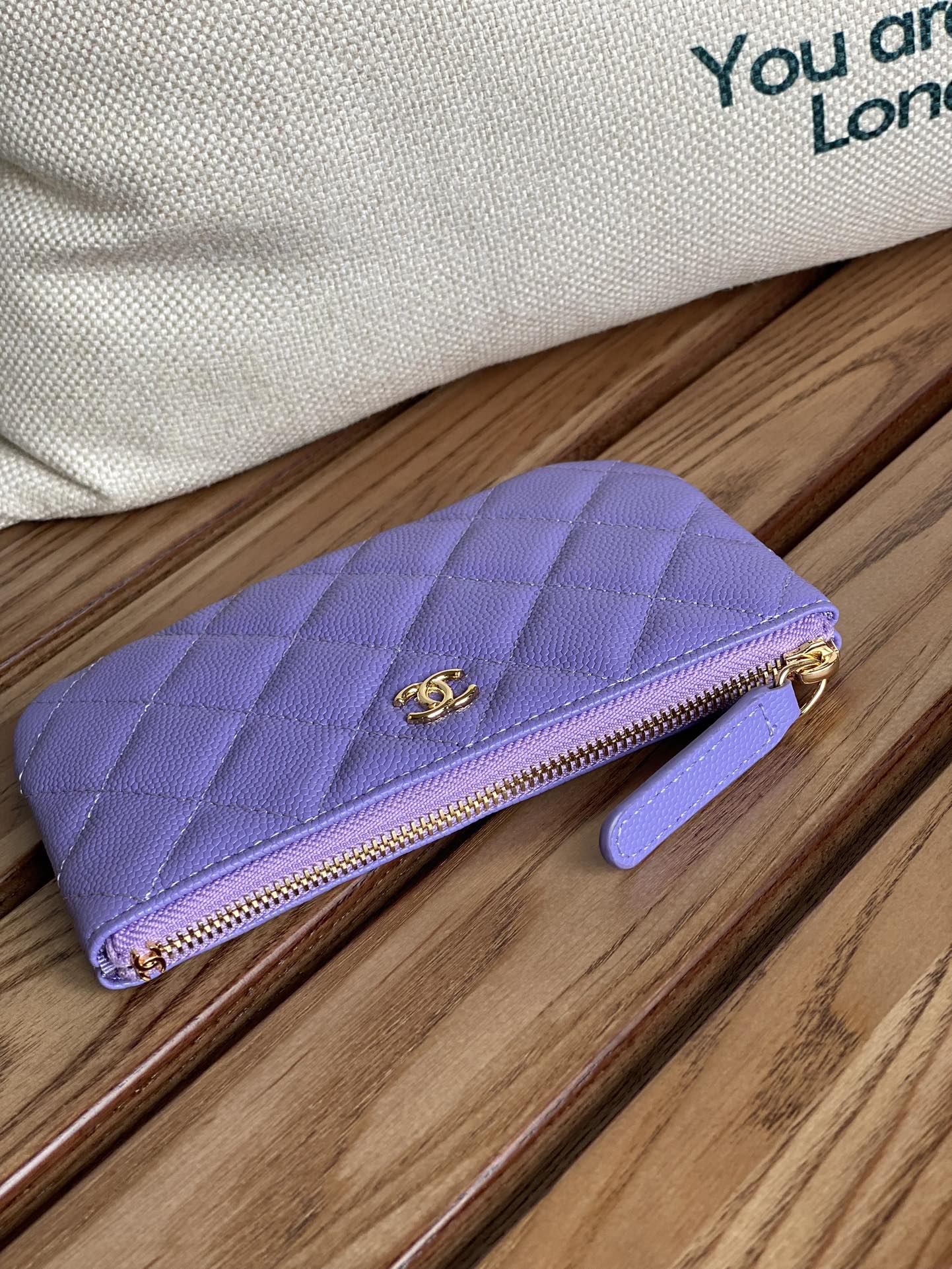 CHANEL CLASSIC SMALL 15 ZIPPED POUCH IN AMETHYST PURPLE GRAINED CALFSKIN