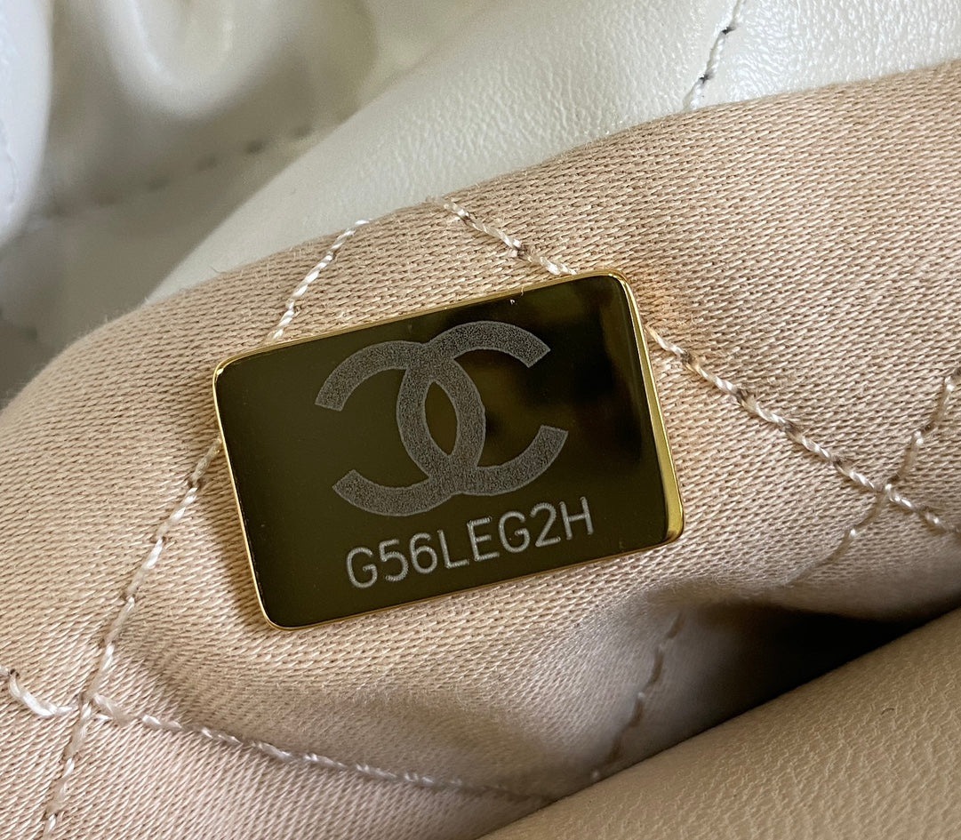 CHANEL HOBO MINI 20CM WHITE LAMBSKIN GHW