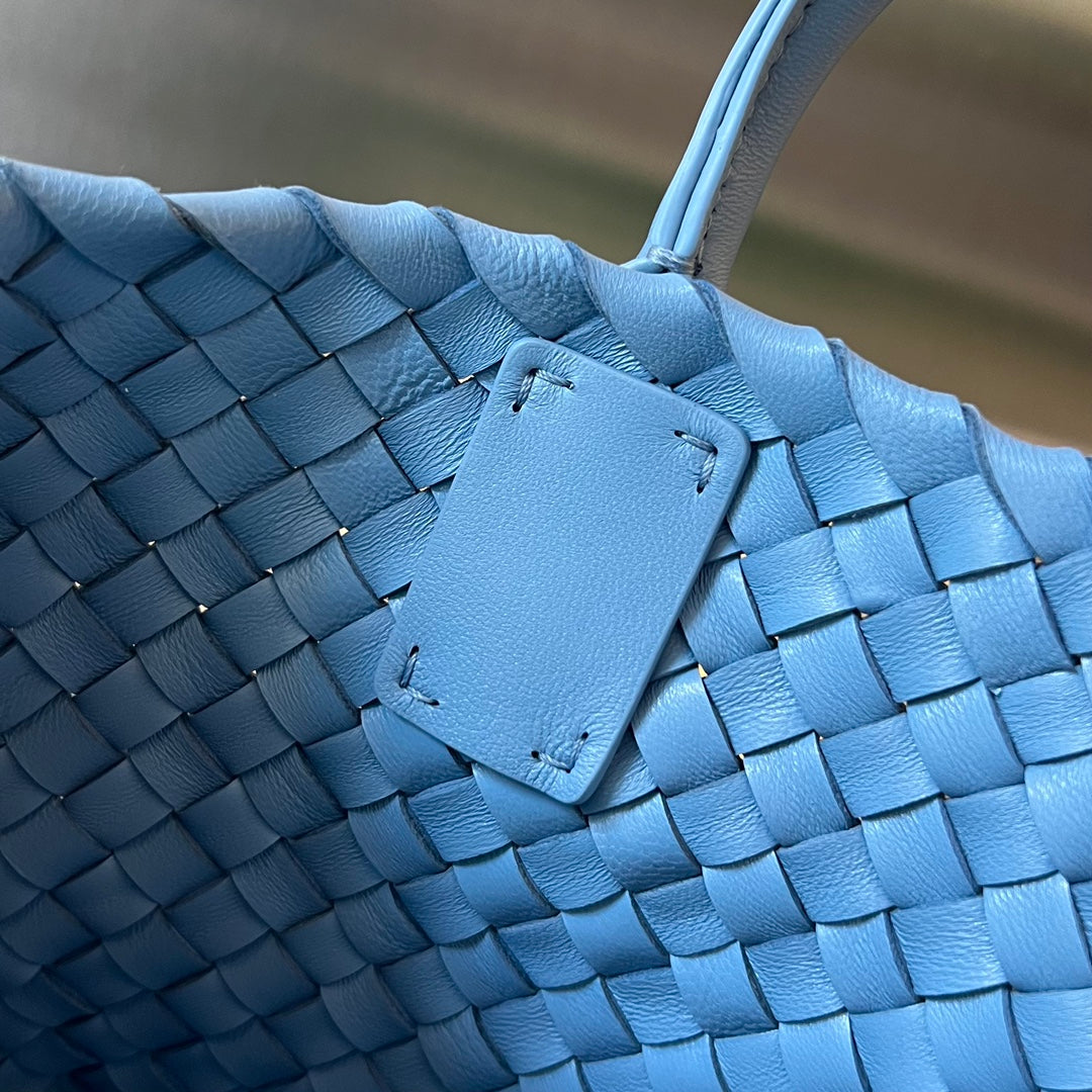 BOTTEGA VENETA MINI CABAT 20 IN SKY BLUE LAMBSKIN