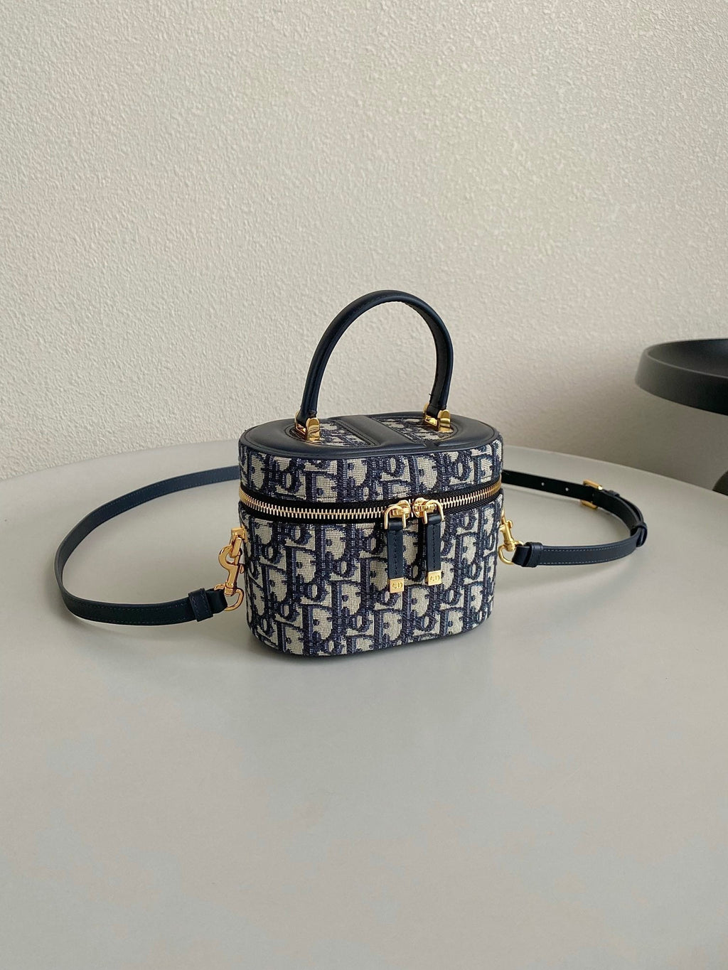 DIOR SIGNATURE VANITY 16 IN BLUE OBLIQUE JACQUARD
