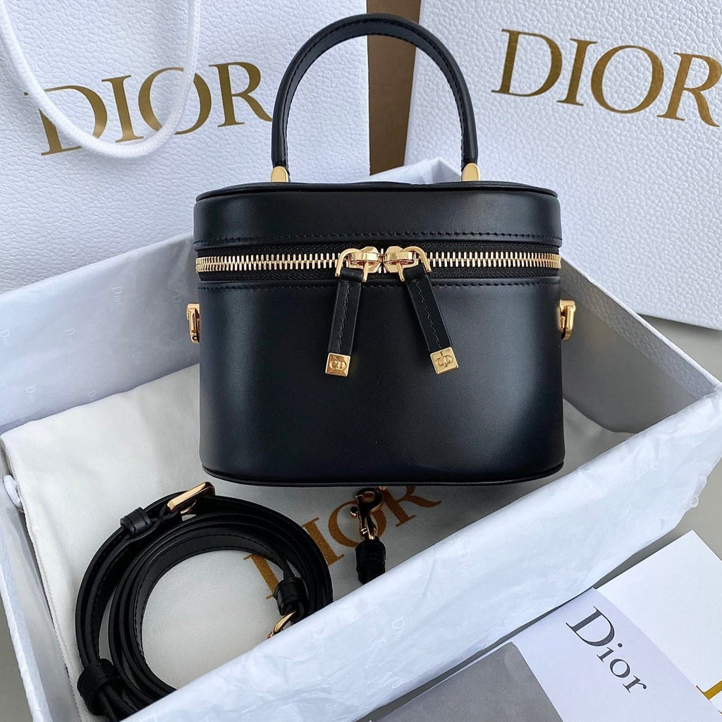 DIOR SIGNATURE VANITY 16 IN BLACK LAMBSKIN