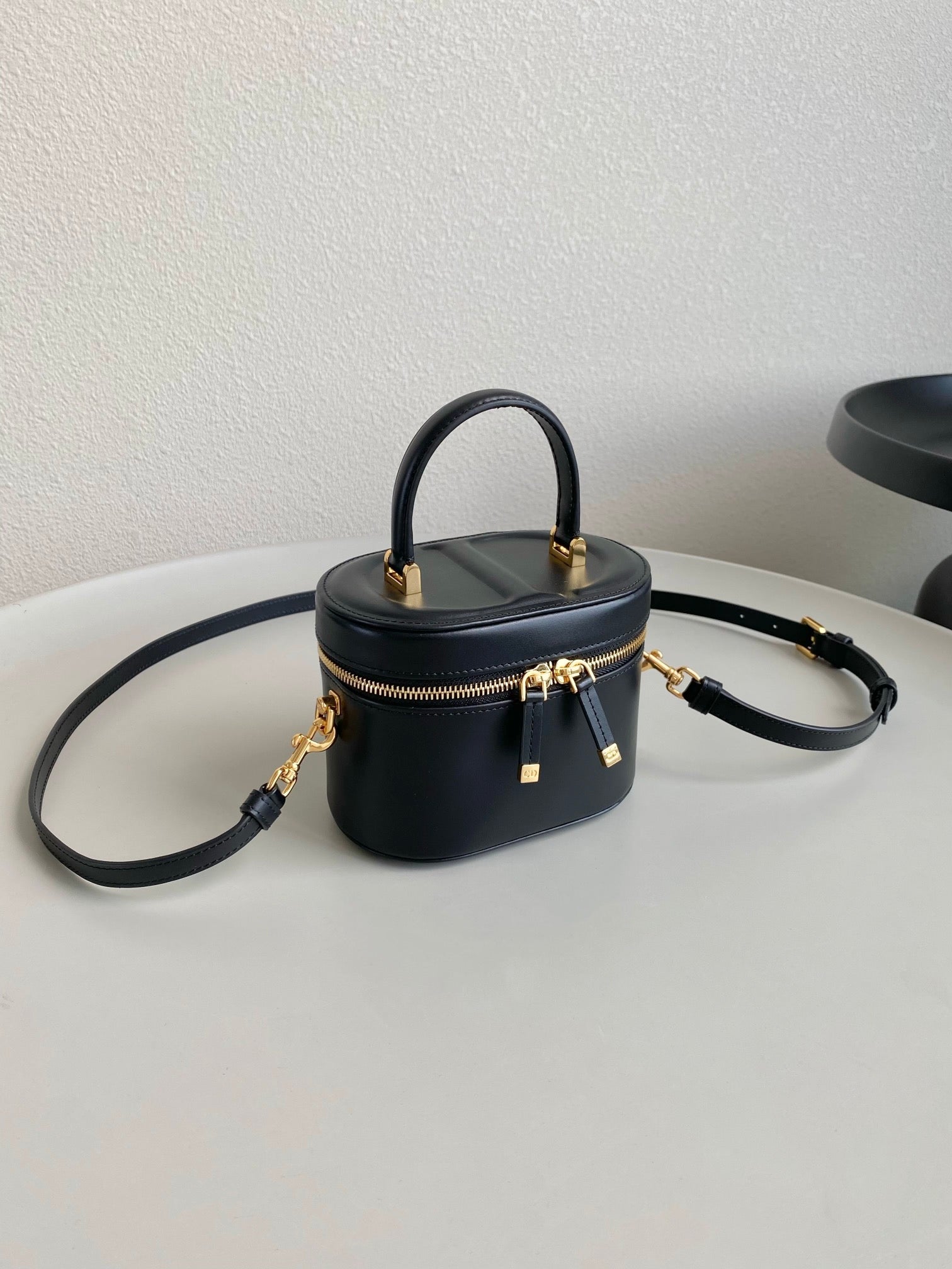 DIOR SIGNATURE VANITY 16 IN BLACK LAMBSKIN