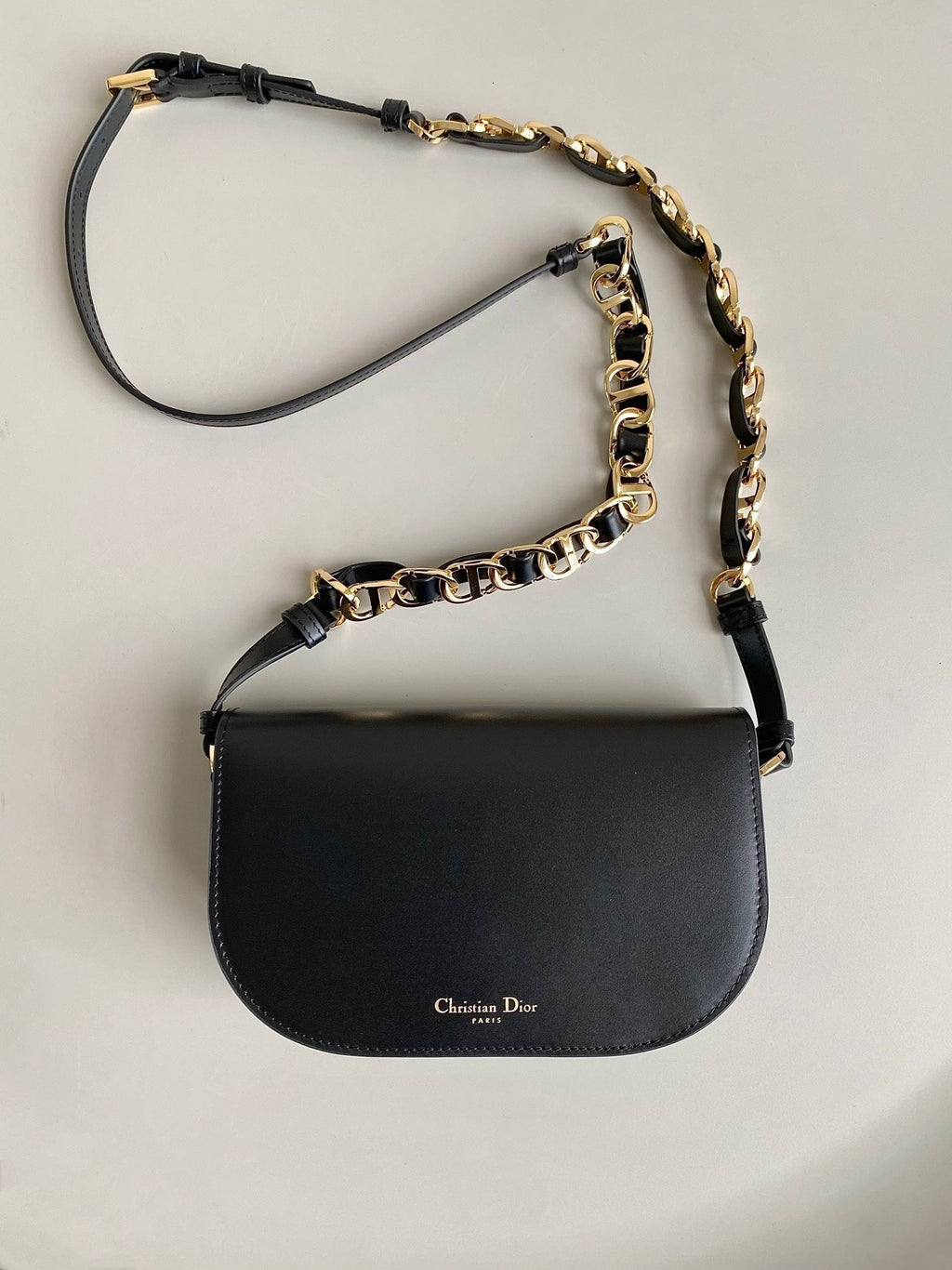 DIOR SIGNATURE HOBO 21 BAG IN BLACK CALFSKIN