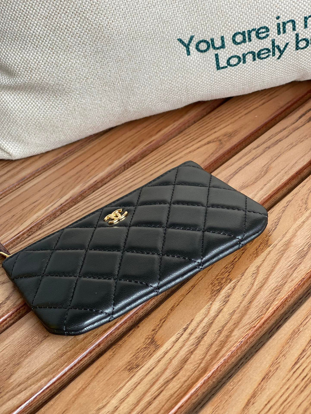 CHANEL CLASSIC SMALL 15 ZIPPED POUCH IN BLACK CALFSKIN