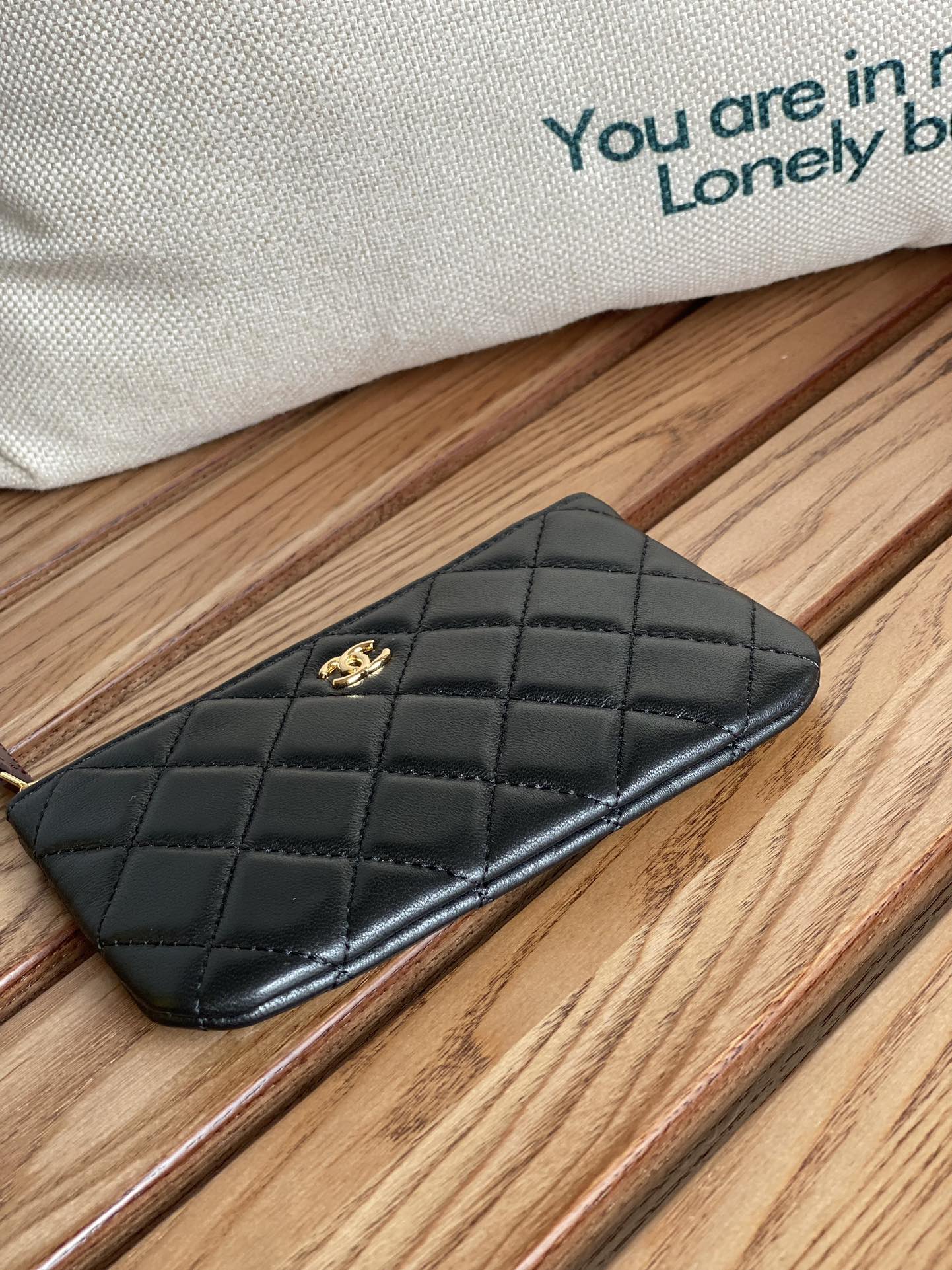 CHANEL CLASSIC SMALL 15 ZIPPED POUCH IN BLACK CALFSKIN