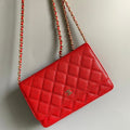 CHANEL WOC 19 RED CAVIAR GOLD HARDWARE