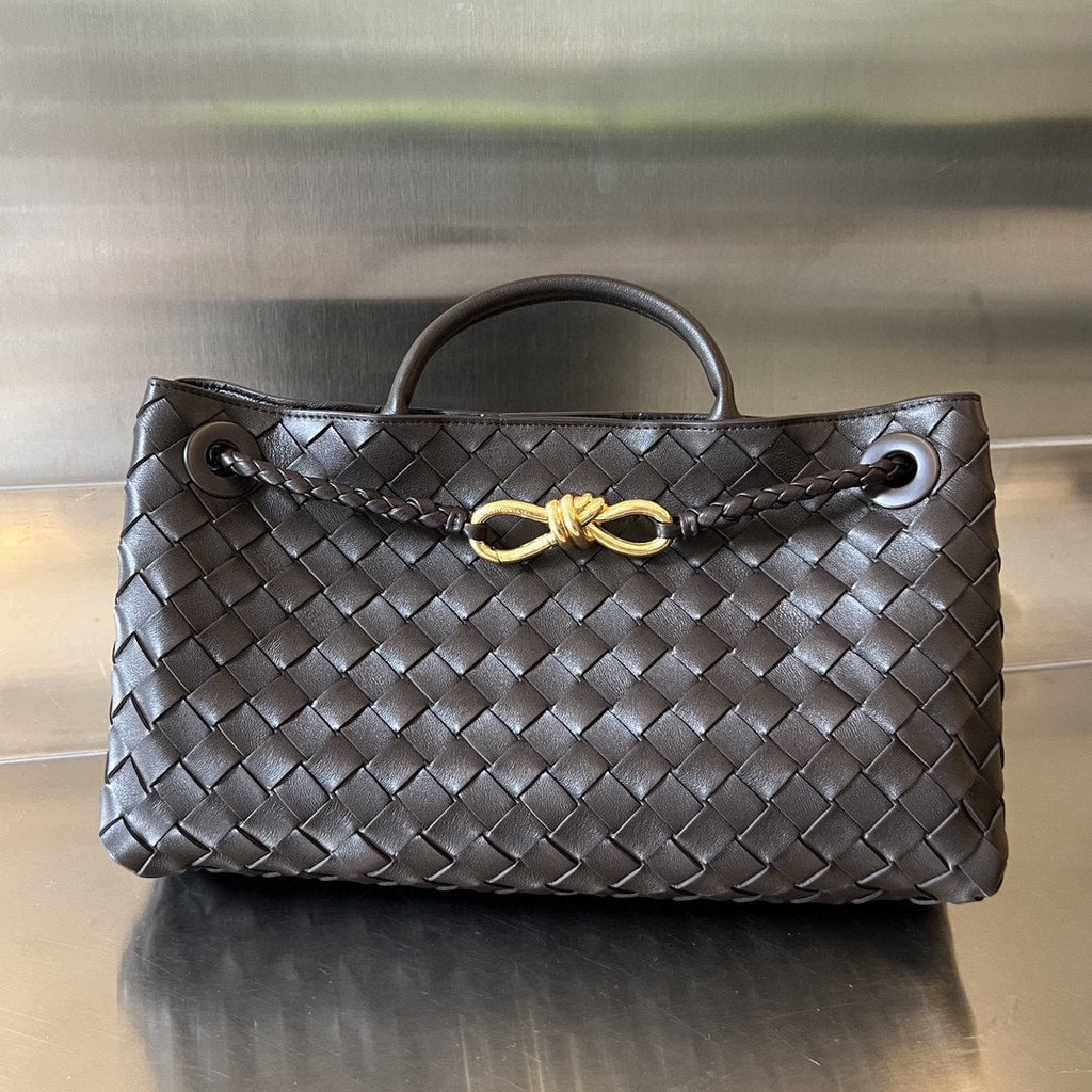 BOTTEGA VENETA SMALL ANDIAMO 29 IN DARK BROWN LAMBSKIN