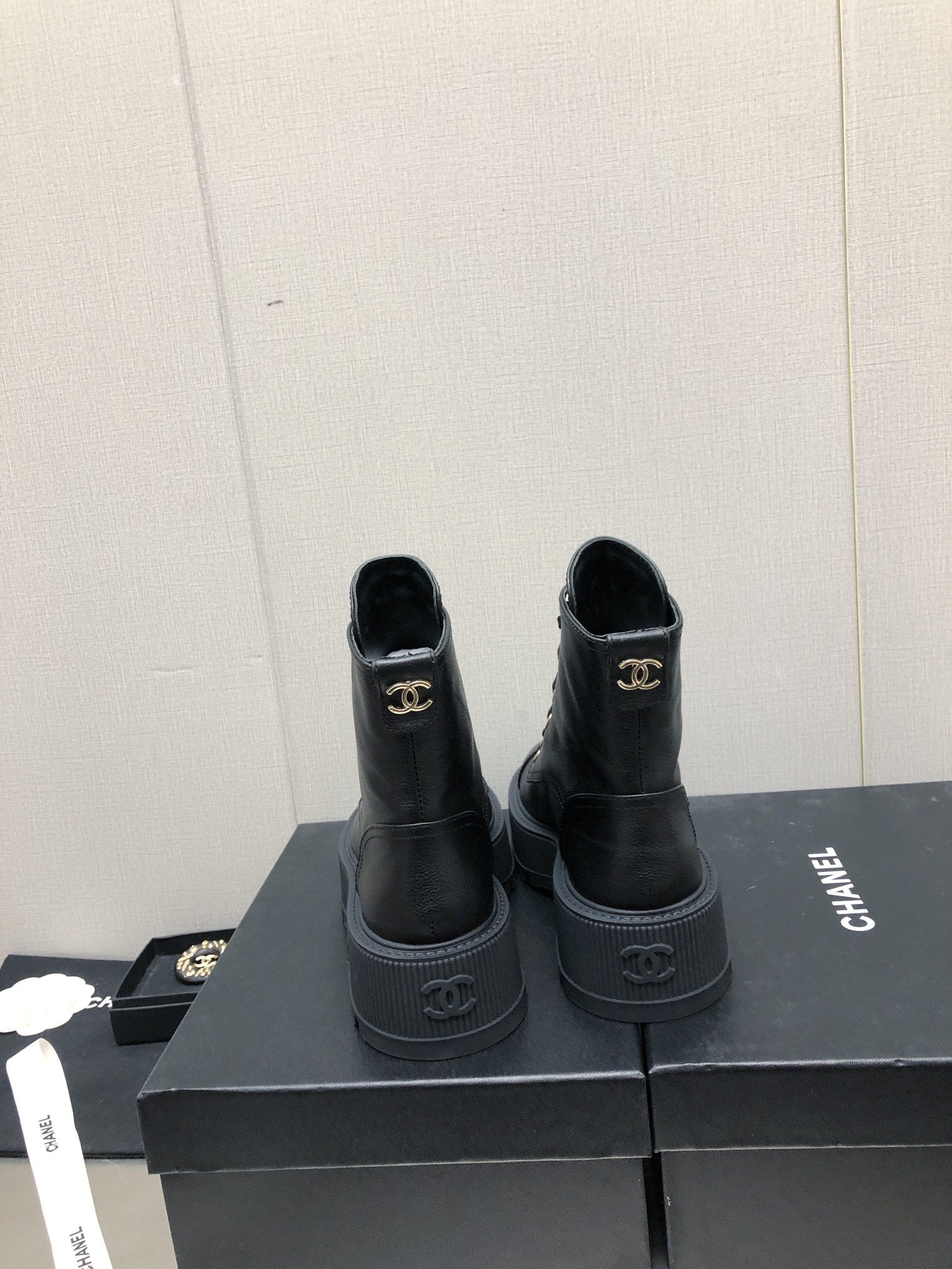 CHANEL MARTIN SHORT BOOTS BLACK LAMBSKIN