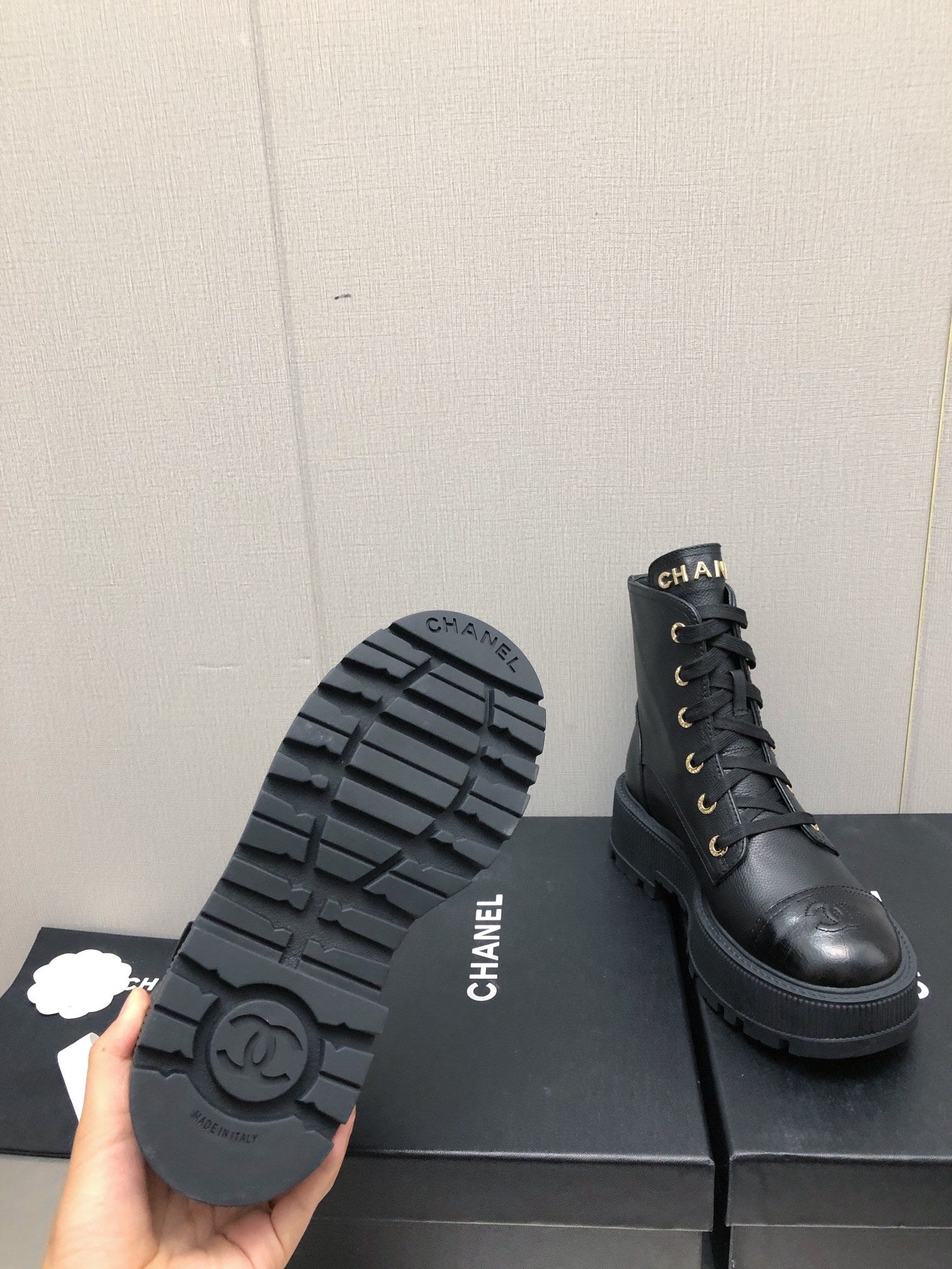 CHANEL MARTIN SHORT BOOTS BLACK LAMBSKIN