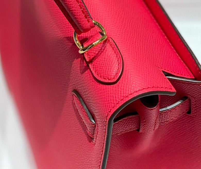 HERMES KELLY 25CM IN ROSE TYRIEN SWIFT CALFSKIN GOLD HARDWARE