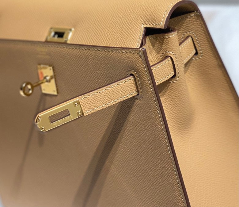 HERMES KELLY 25CM IN CHAI EPSOM CALFSKIN GOLD HARDWARE