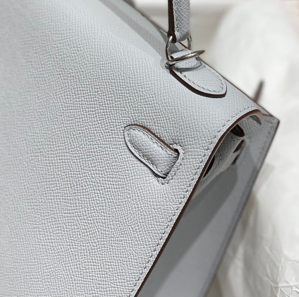 HERMES KELLY 25CM IN GRIS PERLE EPSOM CALFSKIN PALLADIUM HARDWARE