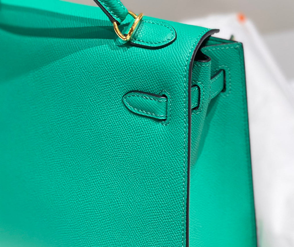 HERMES KELLY 28CM IN VERT VERTIGO EPSOM CALFSKIN GOLD HARDWARE