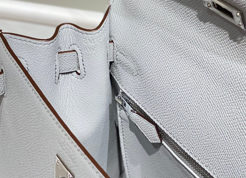 HERMES KELLY 28CM IN GRIS PERLE EPSOM CALFSKIN PALLADIUM HARDWARE