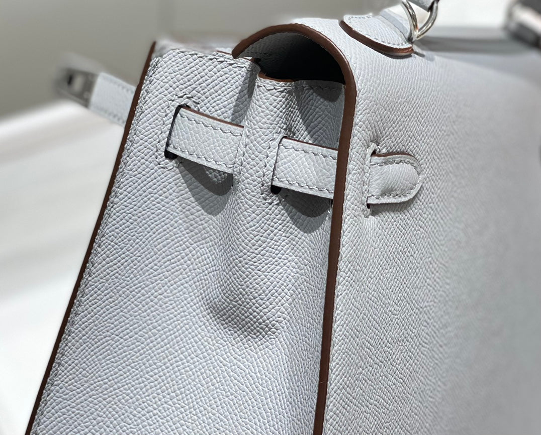 HERMES KELLY 28CM IN GRIS PERLE EPSOM CALFSKIN PALLADIUM HARDWARE
