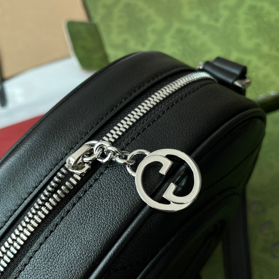 GUCCI SMALL BLONDIE OVAL SHOULDER BAG 20 IN BLACK CALFSKIN