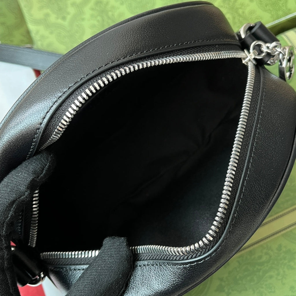 GUCCI SMALL BLONDIE OVAL SHOULDER BAG 20 IN BLACK CALFSKIN
