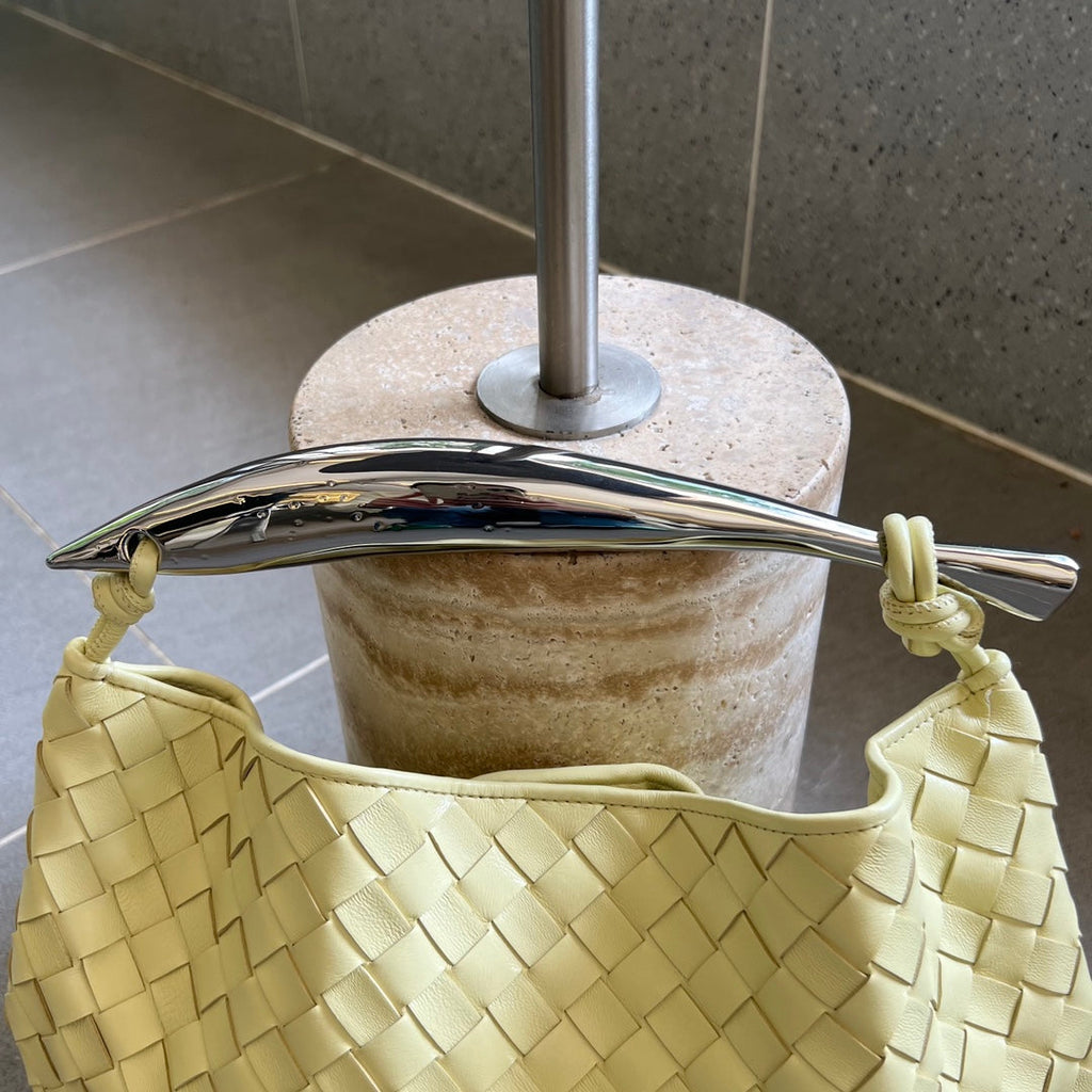 BOTTEGA VENETA SARDINE 33 WITH CHAIN IN YELLOW CREAM LAMBSKIN