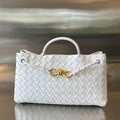 BOTTEGA VENETA SMALL ANDIAMO 29 IN WHITE LAMBSKIN