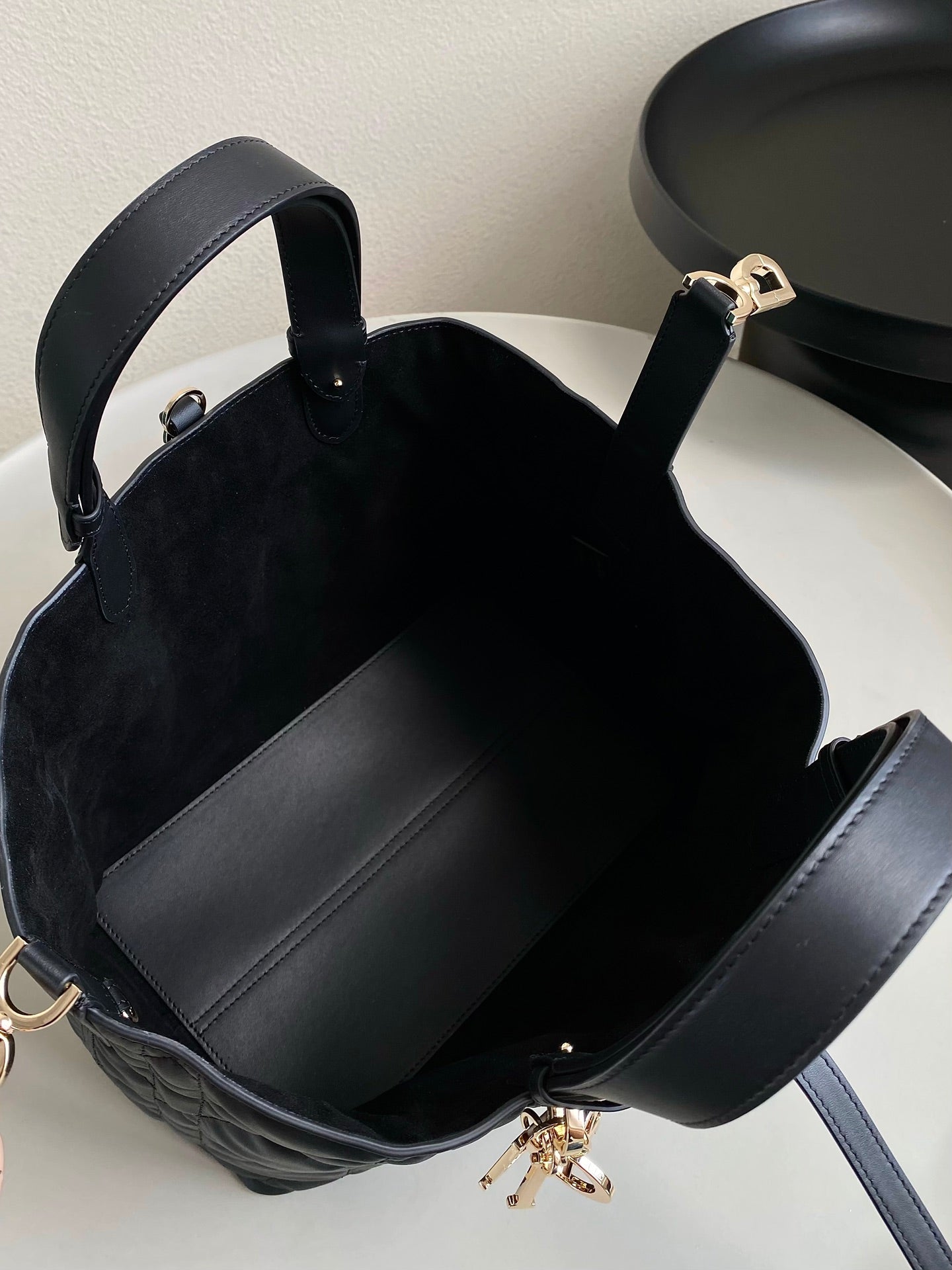 DIOR TOUJOURS 28 BAG IN BLACK LAMBSKIN