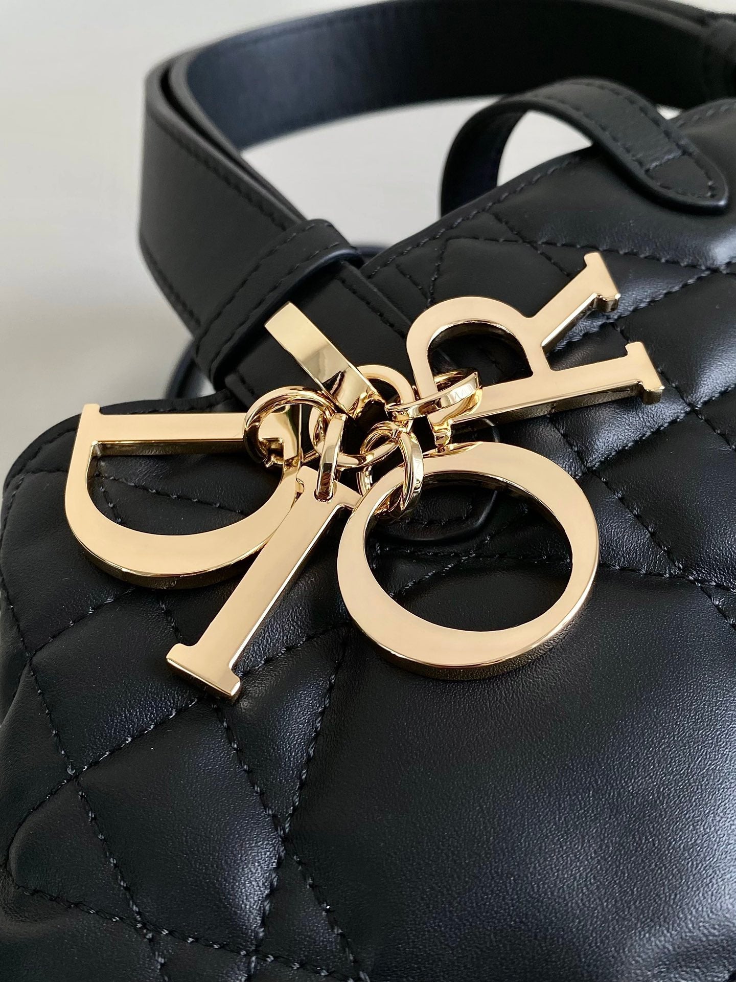 DIOR TOUJOURS 28 BAG IN BLACK LAMBSKIN