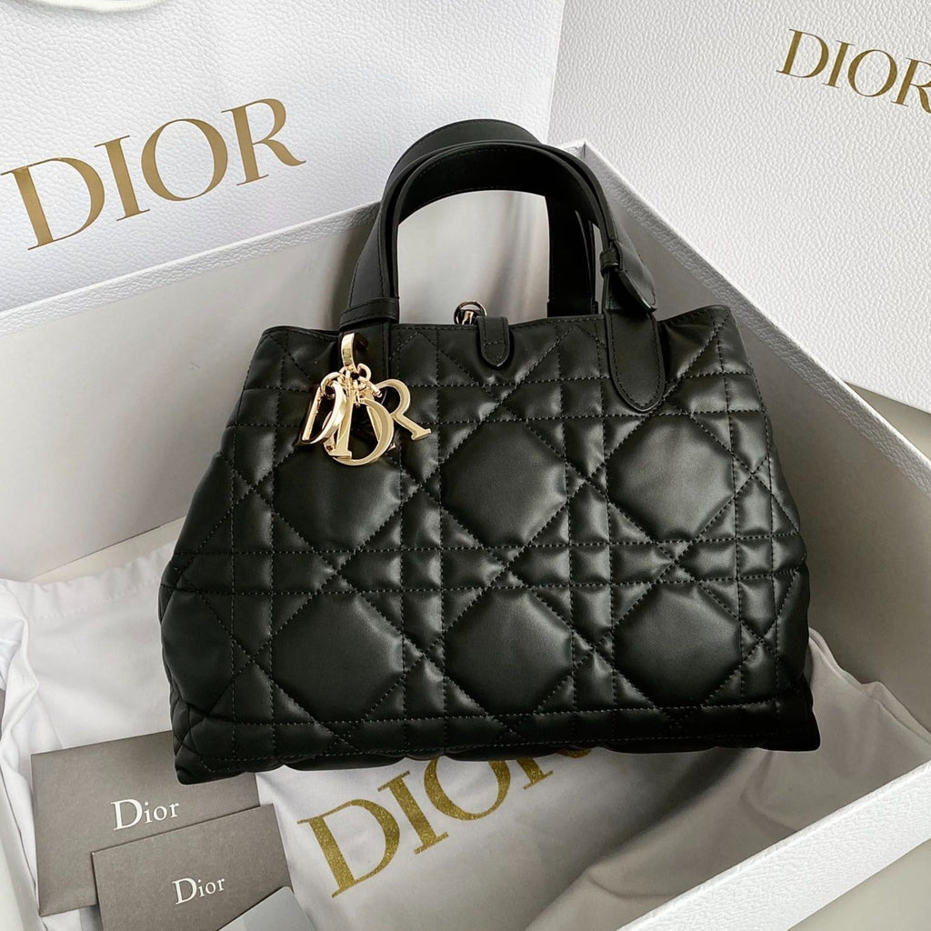 DIOR TOUJOURS 28 BAG IN BLACK LAMBSKIN