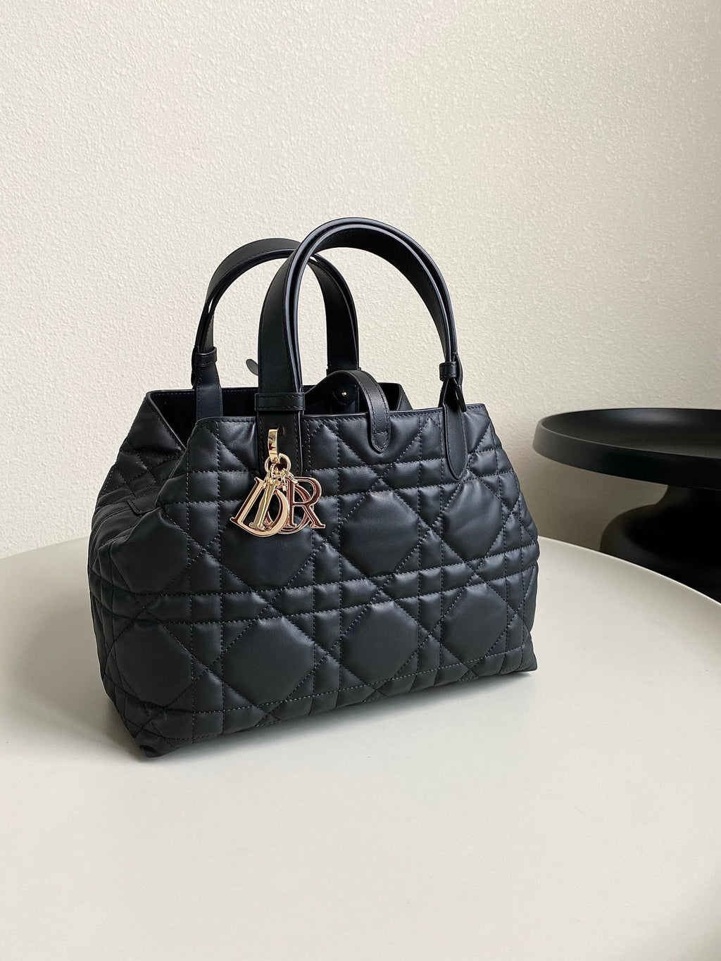 DIOR TOUJOURS 28 BAG IN BLACK LAMBSKIN