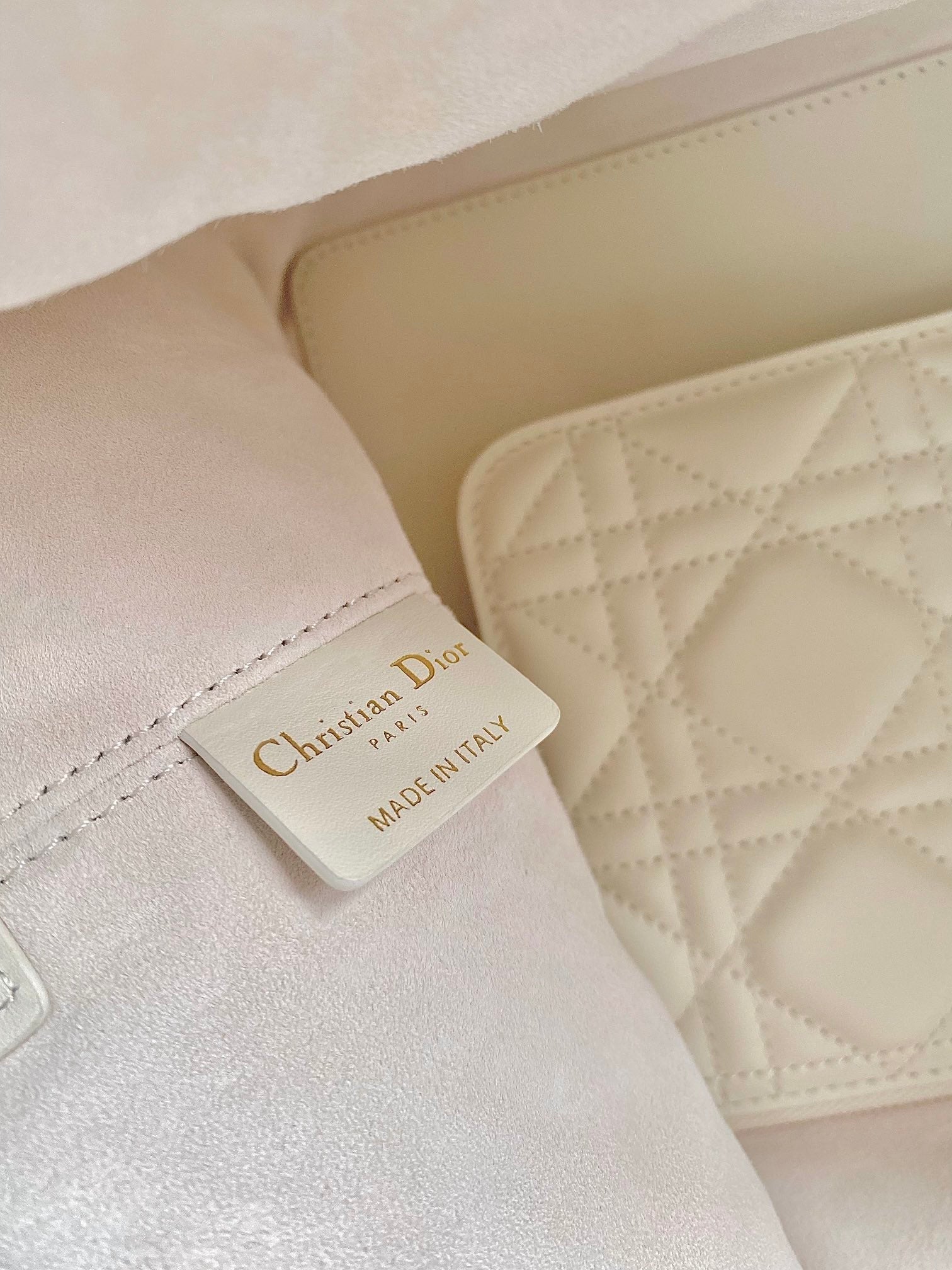 DIOR TOUJOURS 28 BAG IN MILK WHITE LAMBSKIN
