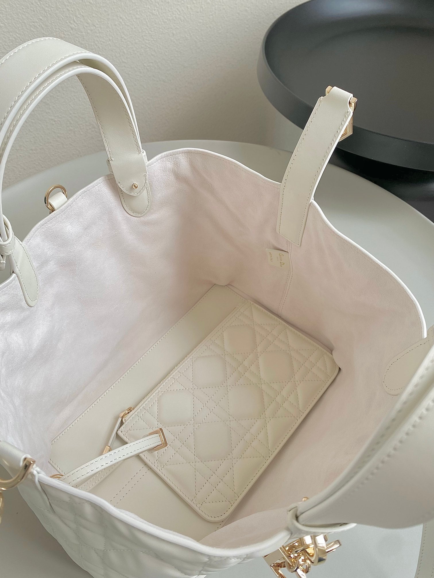 DIOR TOUJOURS 28 BAG IN MILK WHITE LAMBSKIN