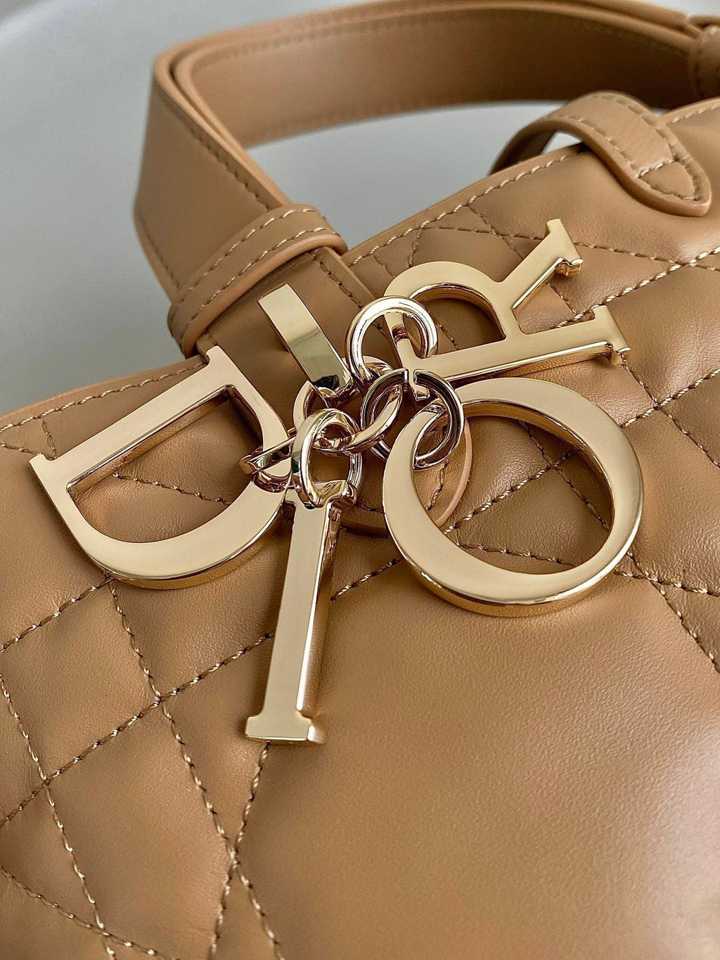 DIOR TOUJOURS 28 BAG IN CAMEL BEIGE LAMBSKIN
