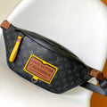LOUIS VUITTON LV 25S BUMBAG 37 IN BLACK AND YELLOW COATED MONOGRAM CALFSKIN