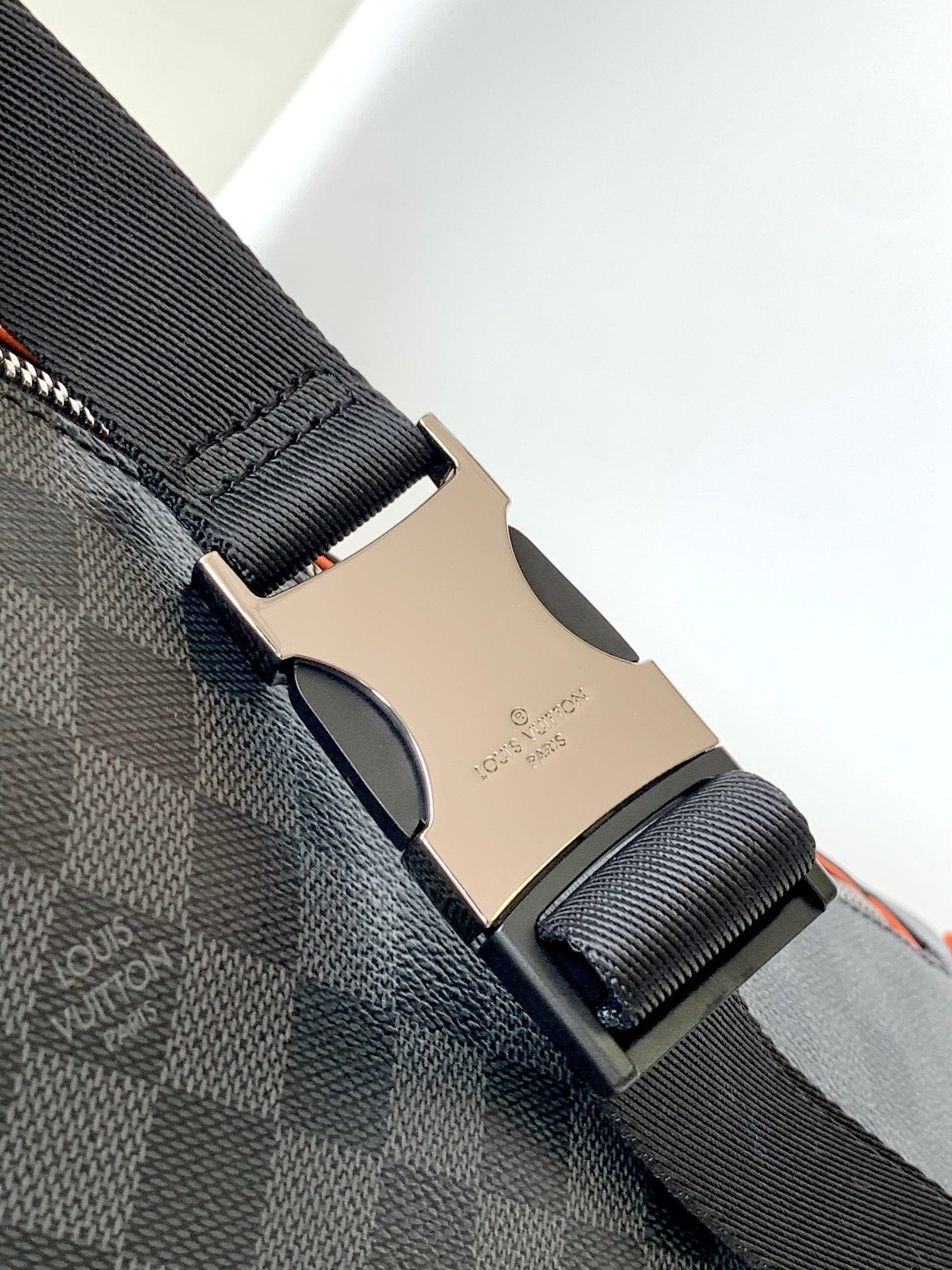 LOUIS VUITTON LV 25S BUMBAG 37 IN BLACK AND ORANGE COATED MONOGRAM CALFSKIN