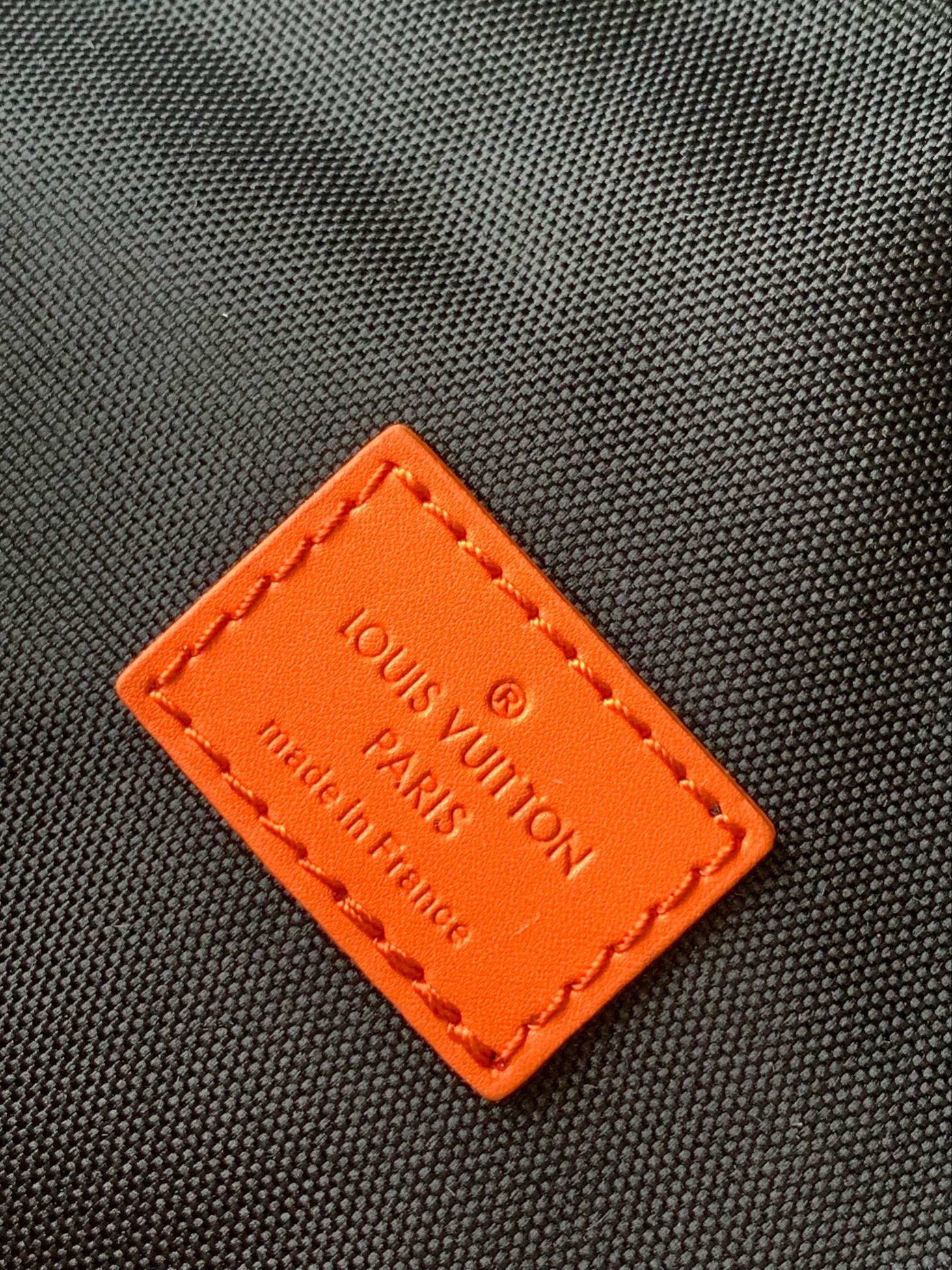 LOUIS VUITTON LV 25S BUMBAG 37 IN BLACK AND ORANGE COATED MONOGRAM CALFSKIN
