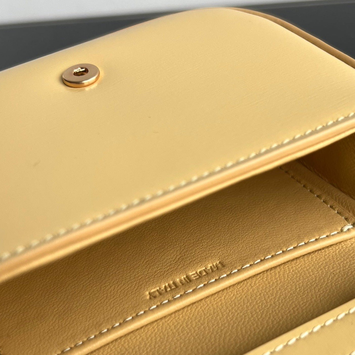 CELINE Triomphe 11 Bright Yellow Shiny Calfskin Handbag