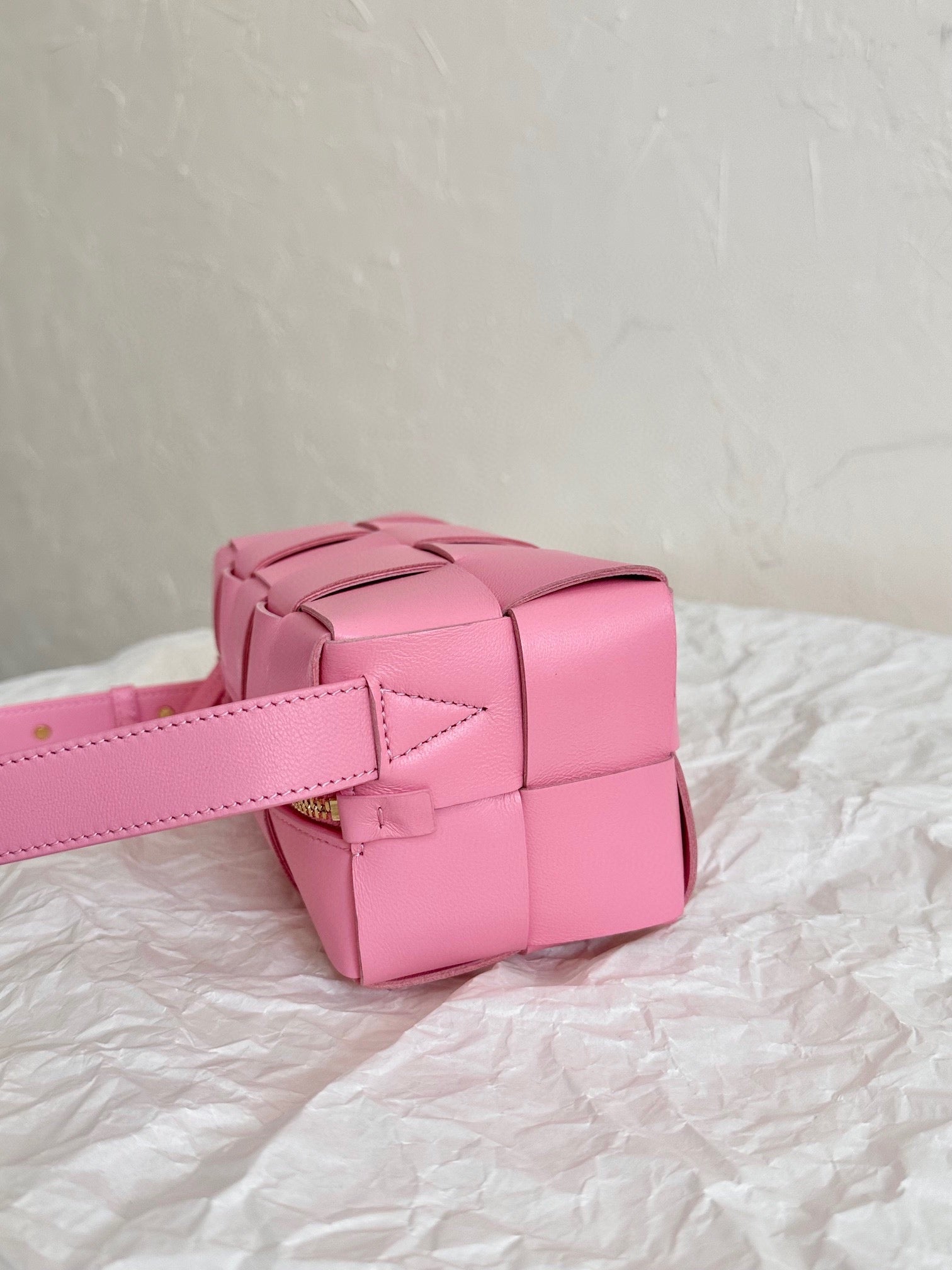 BOTTEGA VENETA CASSETTE 23 IN LIGHT PINK LAMBSKIN