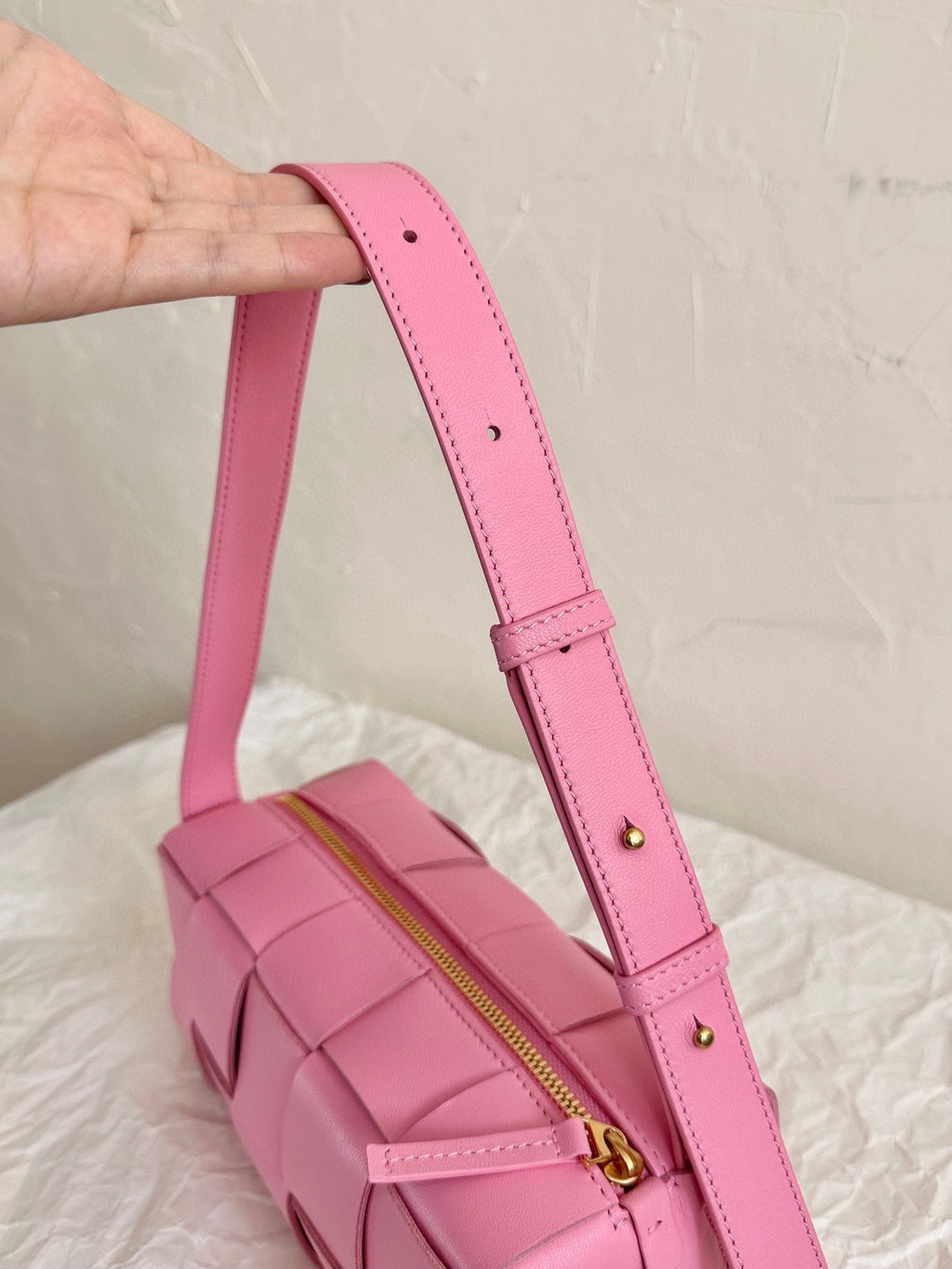 BOTTEGA VENETA CASSETTE 23 IN LIGHT PINK LAMBSKIN