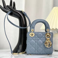 DIOR MICRO LADY 12 BAG IN BLUE SAPPHIRE LAMBSKIN